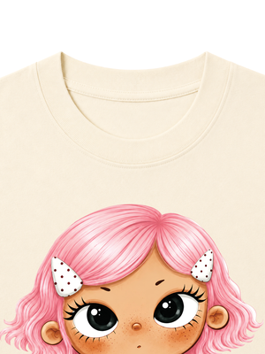 Áo Thun Nữ Pink Hair Girl