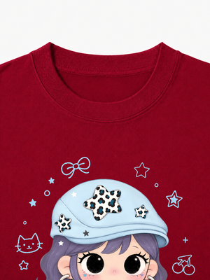 Áo Thun Nữ Beret Hat Girl