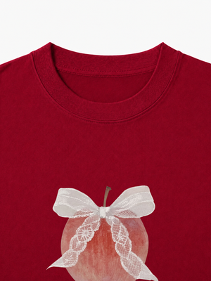 Áo Thun Nữ  Byyou Apple With Coquette