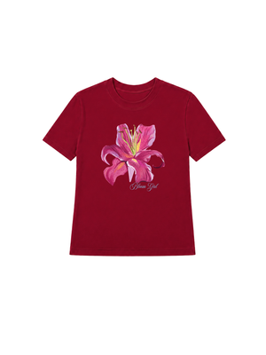 Áo Thun Nữ  Bloom Girl Pink Lily