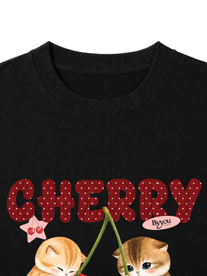 Áo Thun Nữ Cherry Meow
