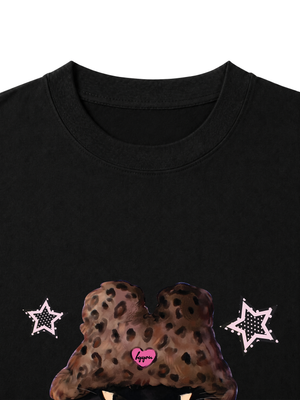 Áo Thun Nữ  Leopard Outfit Cat