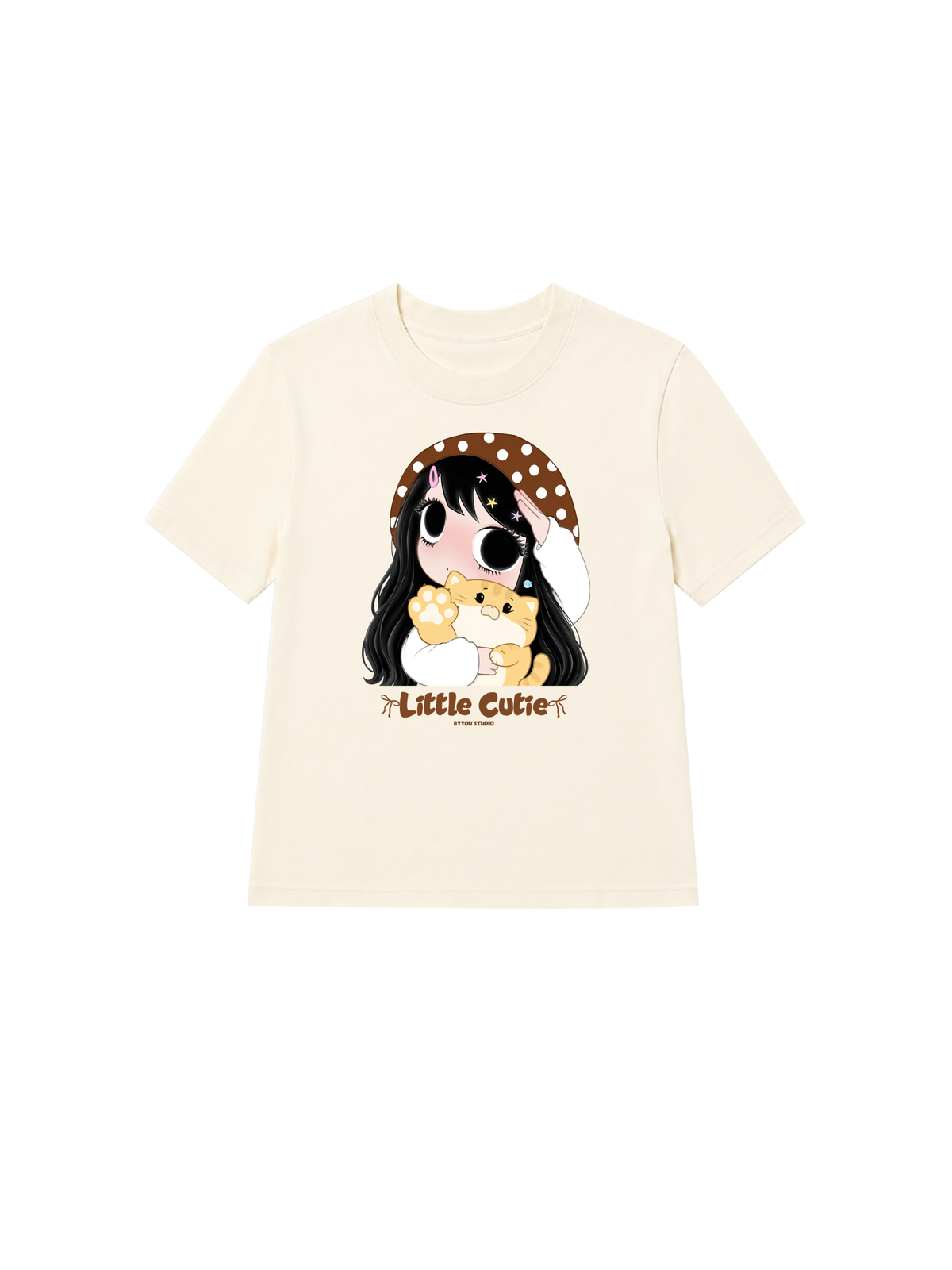 Áo Thun Nữ Little Girl Brown Dots