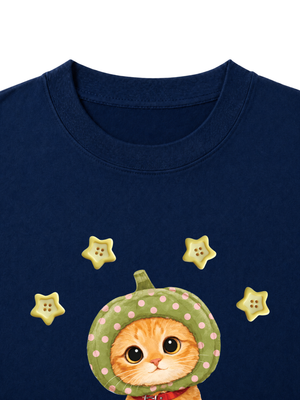 Áo Thun Nữ Pumpkin Cat