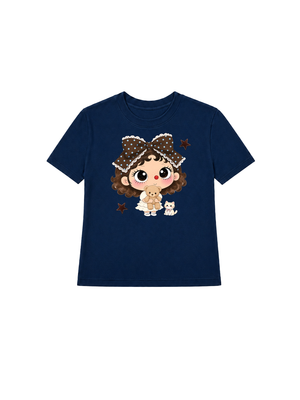 Áo Thun Nữ Blue Tiffany Polka Girl