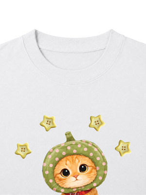 Áo Thun Nữ Pumpkin Cat