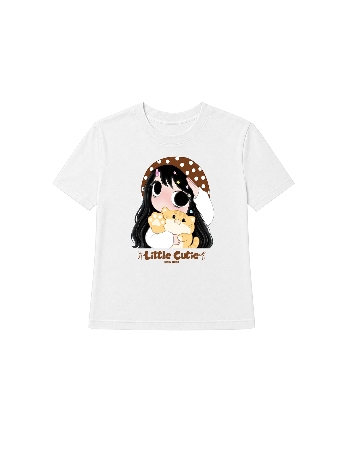 Áo Thun Nữ Little Girl Brown Dots