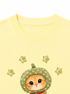Áo Thun Nữ Pumpkin Cat