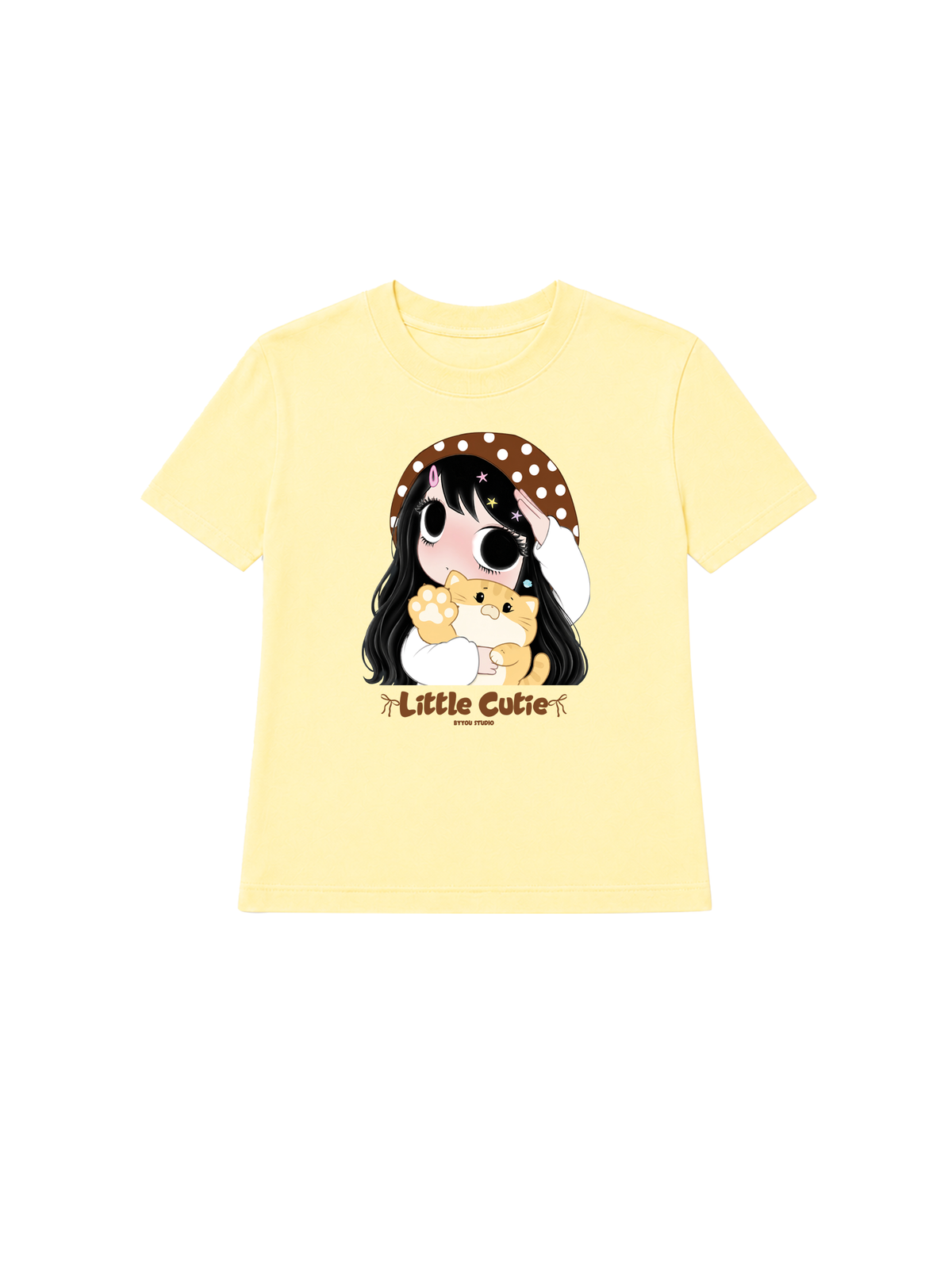 Áo Thun Nữ Little Girl Brown Dots
